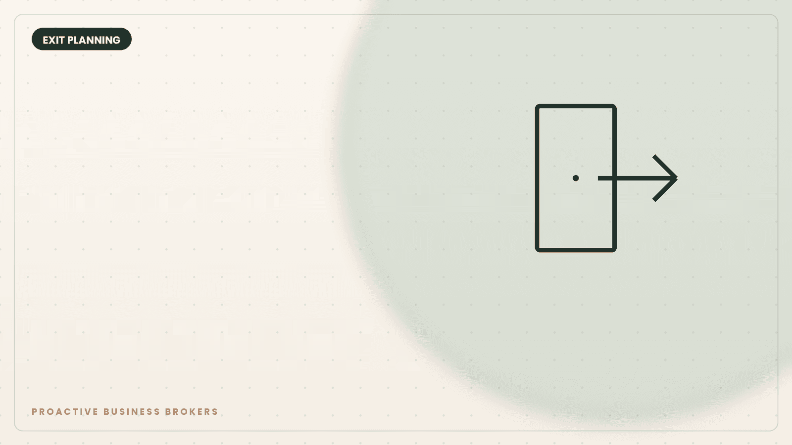 Open door with an arrow icon representing exit strategy planning